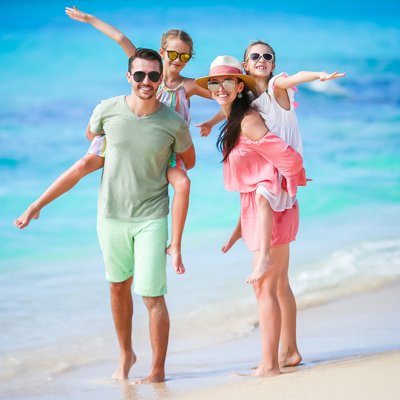 Young family enjoying a Florida beach